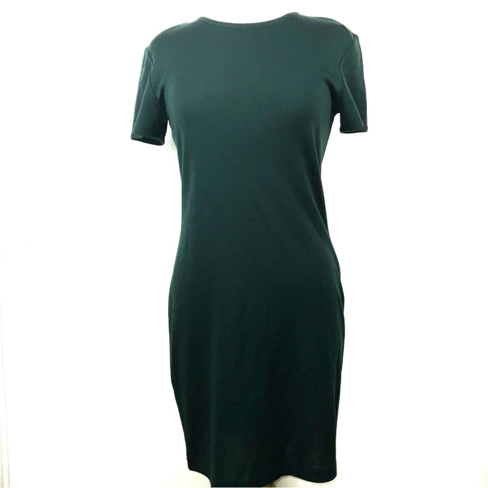 Vintage Preview Collection Forest Green Simple Dress w/Shoulder Pads | Size XS